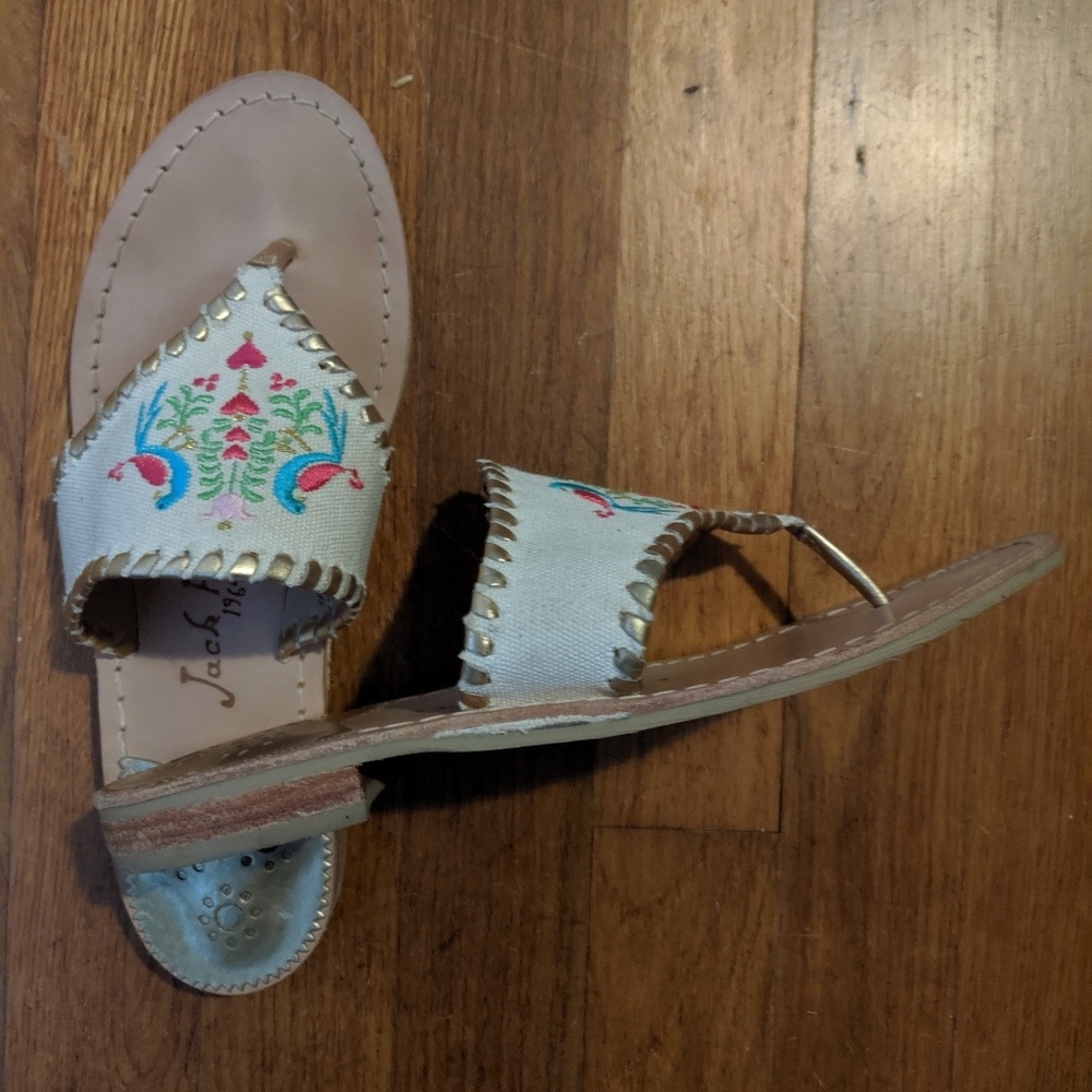 Jack Rogers natural parrots sandals